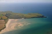 Stepper point with Tregirls beach in the foreground.