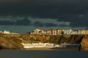 Storm clouds overTolcarne Beach at Newquay.