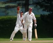Gorran wicket-keeper Robin Kendall appeals for 