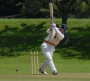 Troon opener Matt Rowe is bowled by Wadebridge's Giles Reynolds.