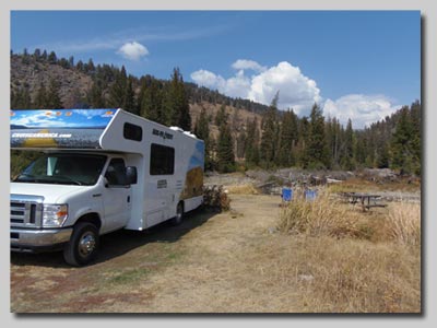 The campsite at Slough Creek in the Lamar valley. 